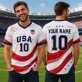 Personalized USA Soccer Jersey, Game Day Outfit, Custom Name Number Football Fan Unisex