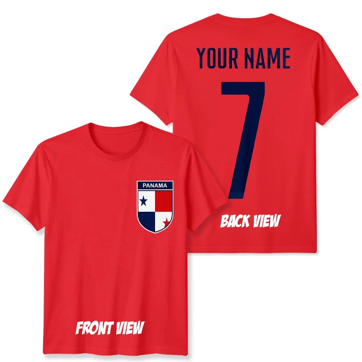 Personalised Panama Football Unisex Kids Name Number Tee #WC Unisex