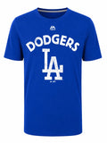 Majestic Los Angeles Dodgers Vintage Distressed Graphic Tee Mens Blue L Unisex