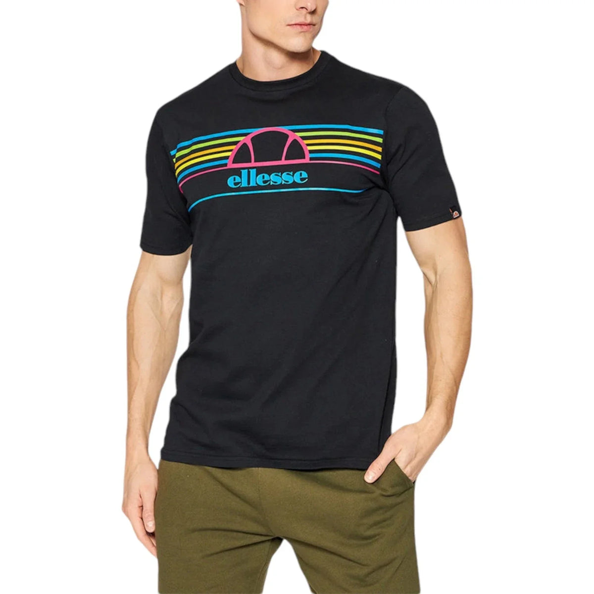 ELLESSE ACHTINI Mens T Shirts Crew Neck Short Sleeve Casual Summer Cotton Tee Unisex