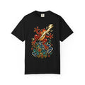 The Frog Swallows Lightning Jewel Creature T-Shirt Black Front Print