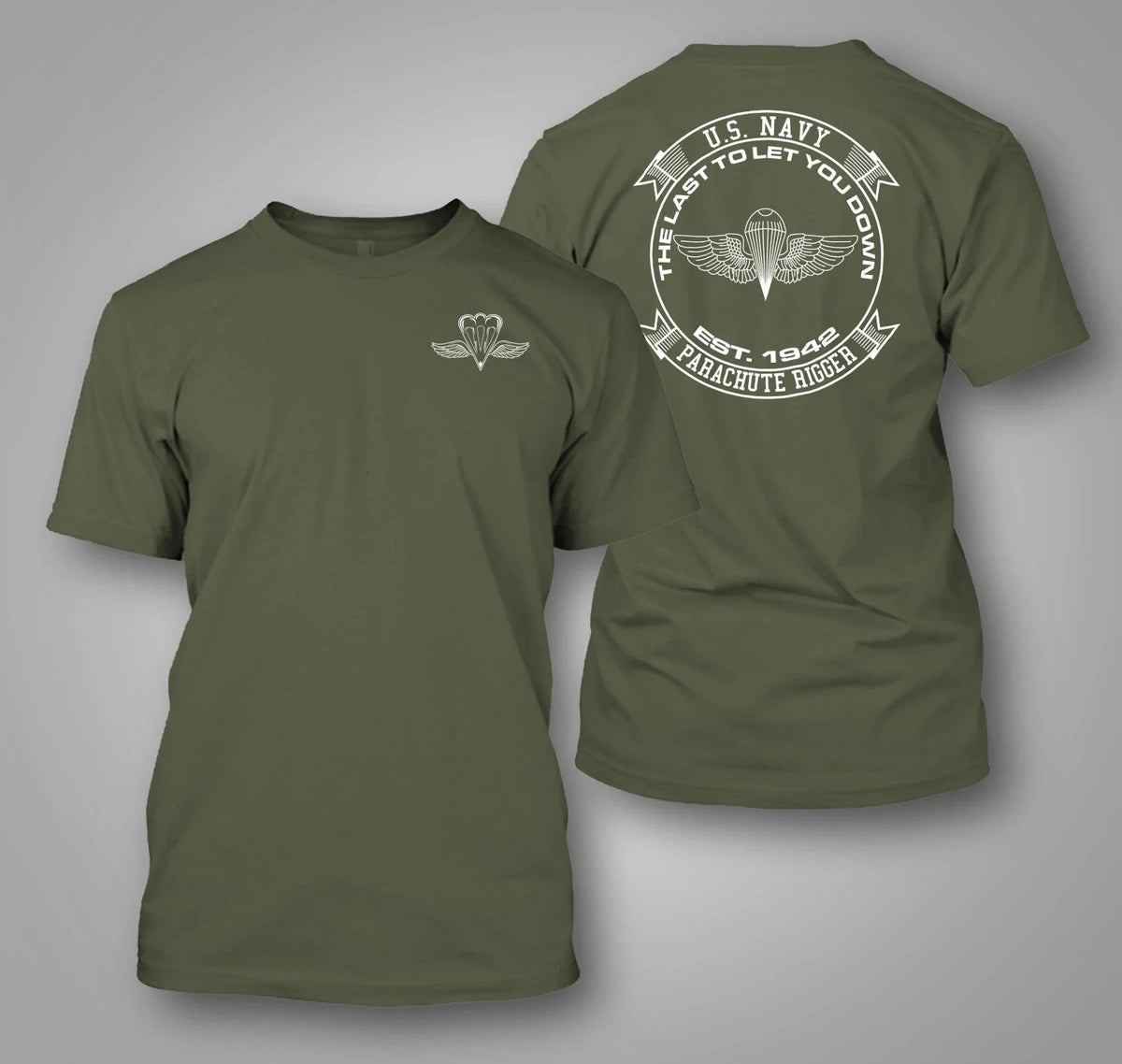 US Navy PR Parachute Rigger - Custom Men's Back and front Tee Unisex