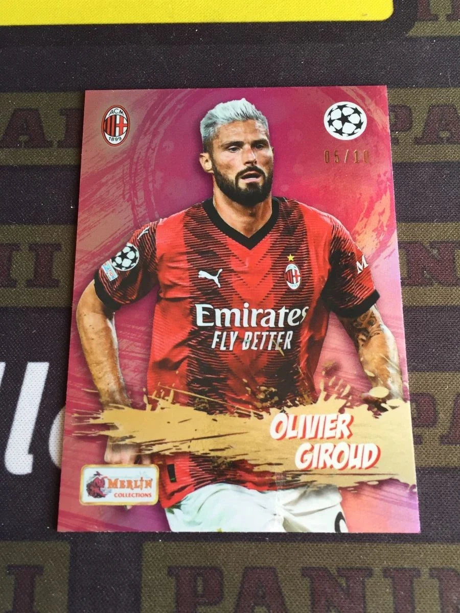 2023-24 Topps Merlin Heritage Olivier Giroud Red 5/10 France AC Milan Unisex