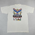 Bay Club Soccer Mens Large White 1994 USA World Cup Graphic Tee Vintage Unisex