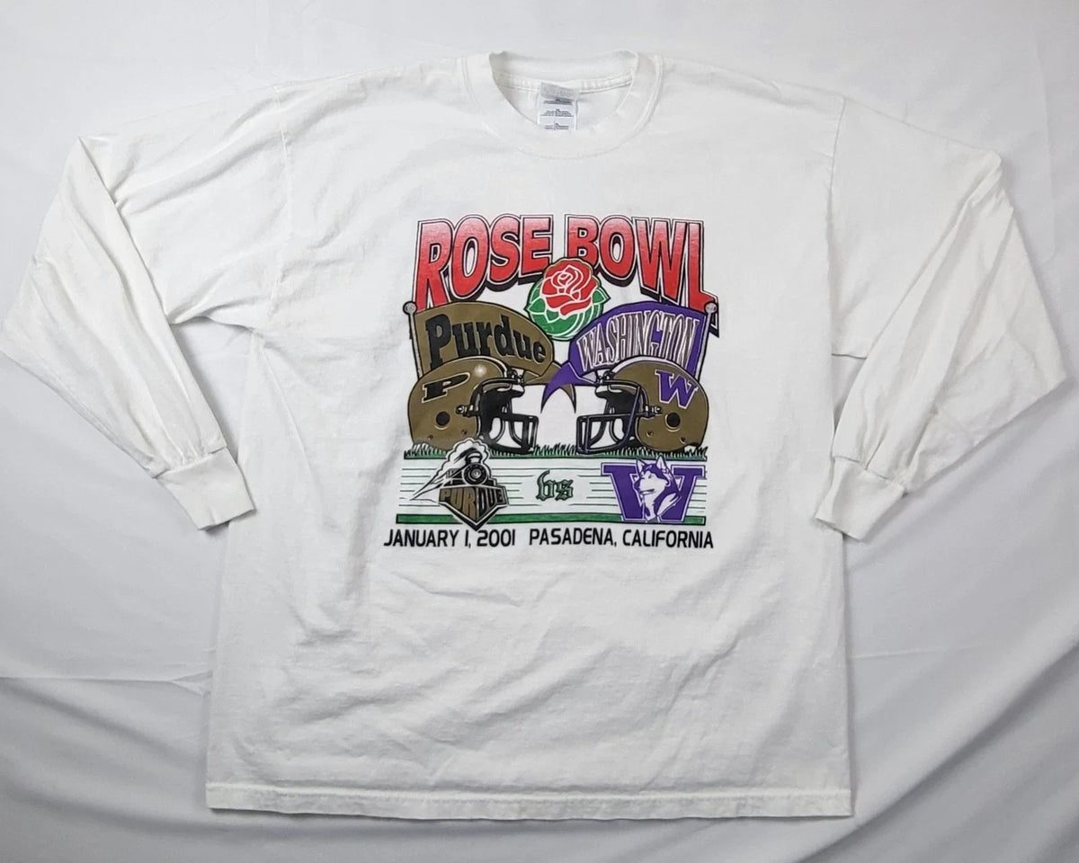 VTG 2001 Rose Bowl Long Sleeve Player Rosters Mens XL Y2K Football NCAA Unisex