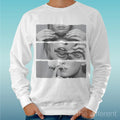 Felpa Man Light Sweater White " Girl Smoke " Road To Happiness Unisex