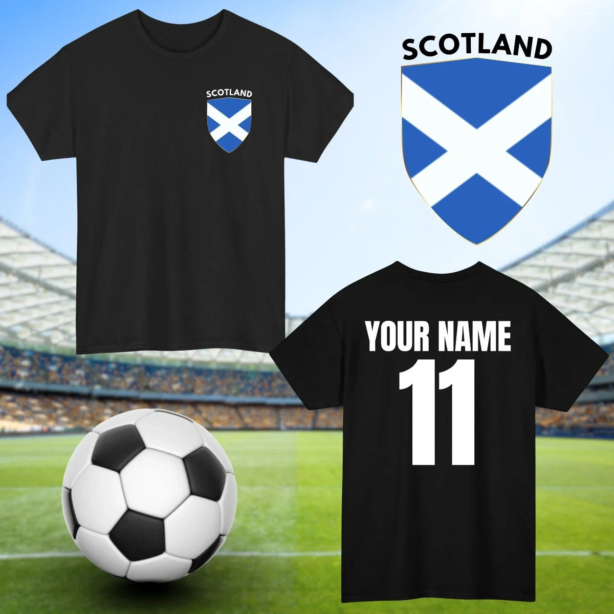 Personalised Scotland Football Custom Name And Number Sports Lover Top Unisex