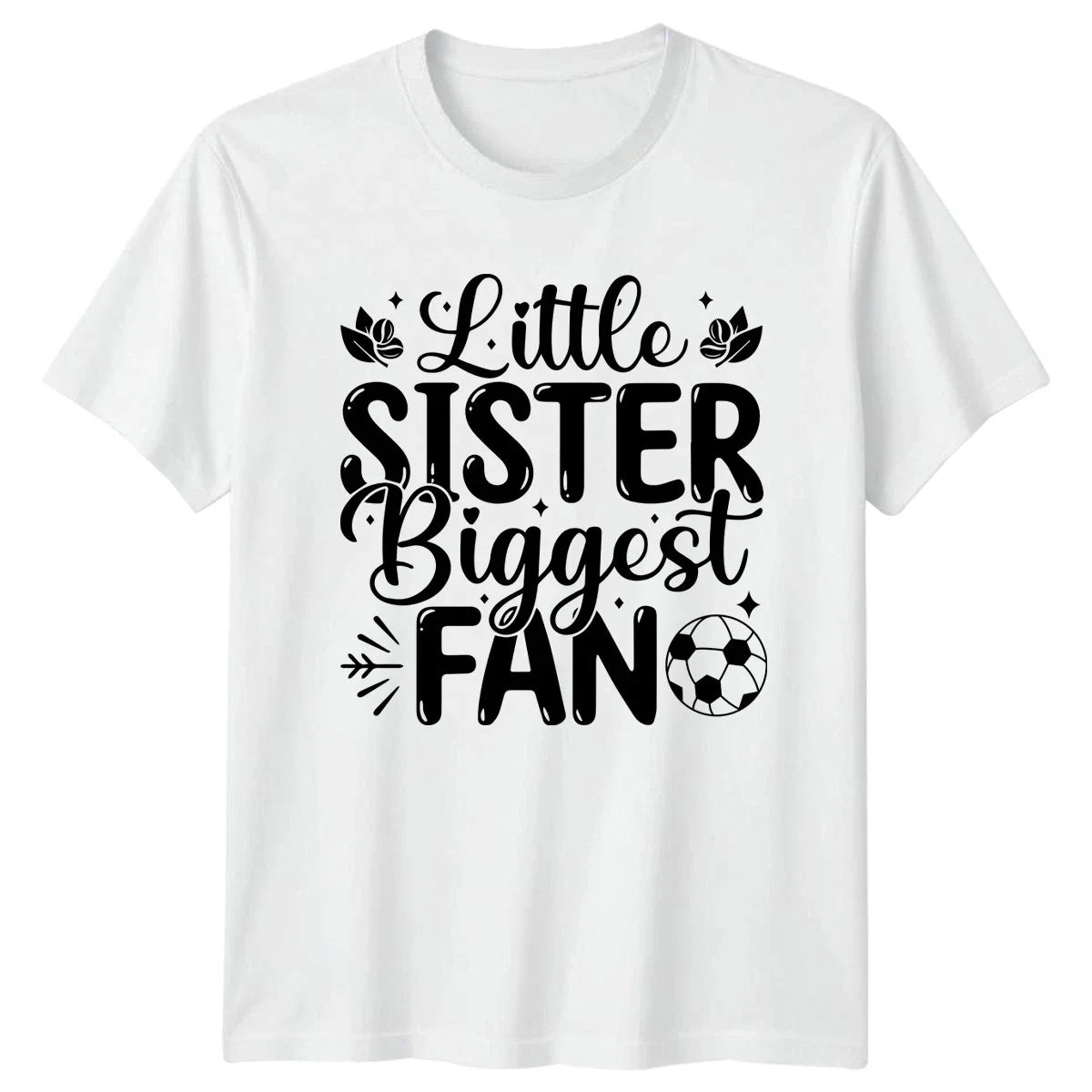 Little Sister Biggest Fan Womens Youth Soccer Support Soccer Gift Unisex