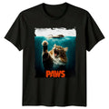 Paws Cat Parody Movie Poster Funny Pet Kitten Graphic Unisex