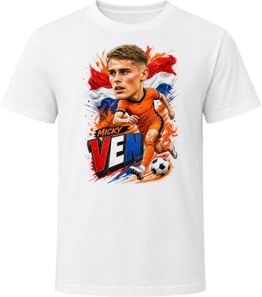 Micky van de Ven Netherlands Soccer Caricature 2026 World Cup T Shirt Unisex