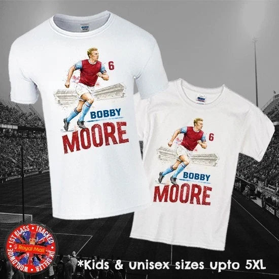 Bobby Moore in Men, Ladies & Kids Sizes Unisex