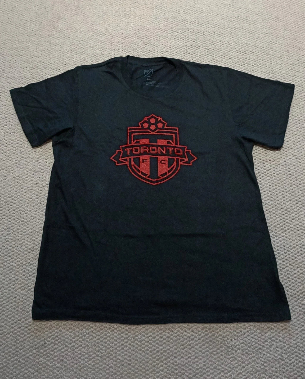 MLS Toronto Soccer Mens Size Large Black Short Sleeve Football Tee Unisex
