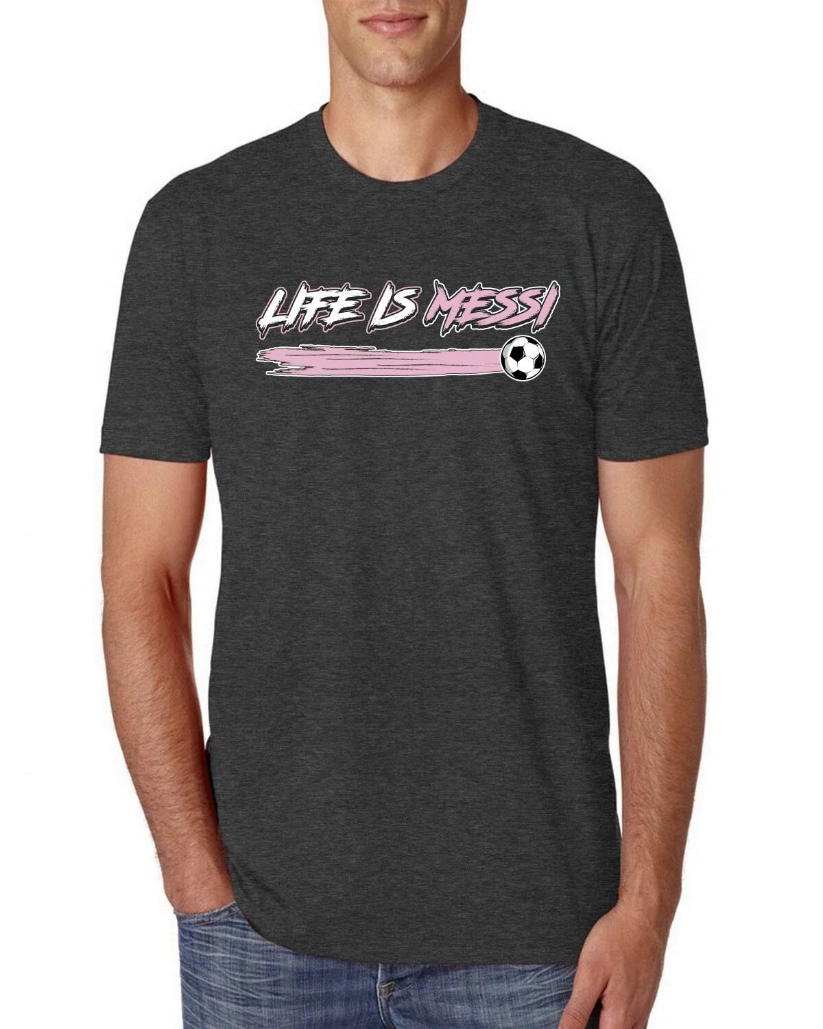 Life Is Miami Soccer GOAT Sports Men Premium Tri Blend TShirt Unisex
