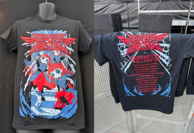 Babymetal World Tour Shirt 2026 Anime Chibi Reprint Unisex