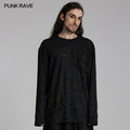 Punk Rave Men Black Gothic Decadent Loose Casual Knit Long Sleeve Tops Unisex