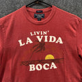 Abercrombie & Fitch Shirt Mens Large Muscle Red Livin La Vida Boca Graphic Tee Unisex