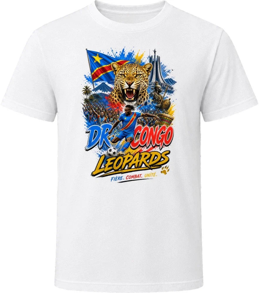 DR Congo Leopards Soccer Football 2026 National Pride T Shirt Unisex