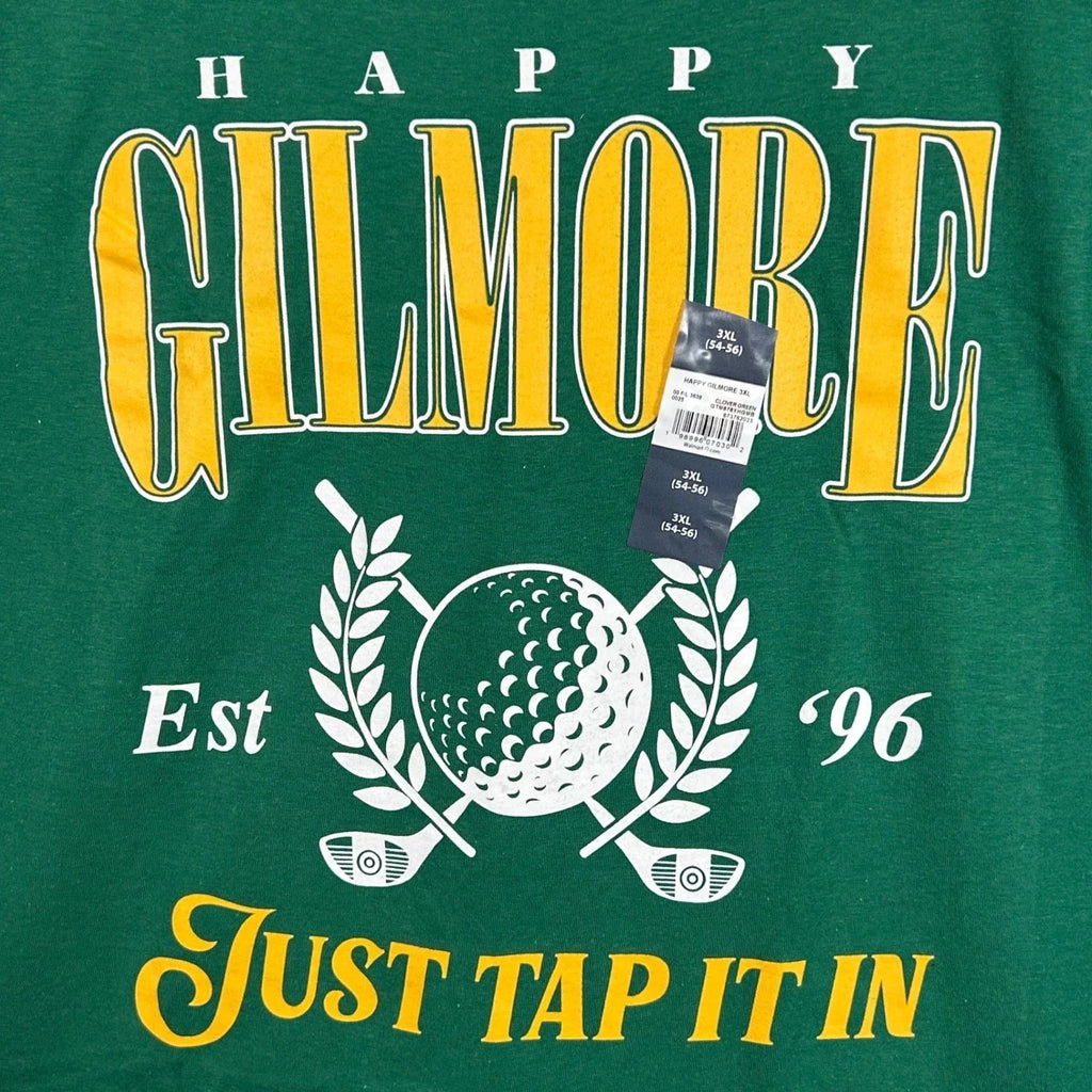 Happy Gilmore Mens Size 3XL Green Just Tap It In Graphic Movie Promo New Unisex