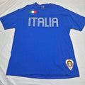 Mens Large Italia Gioco Del Calcio Football Soccer Blue T Shirt Futbol Unisex