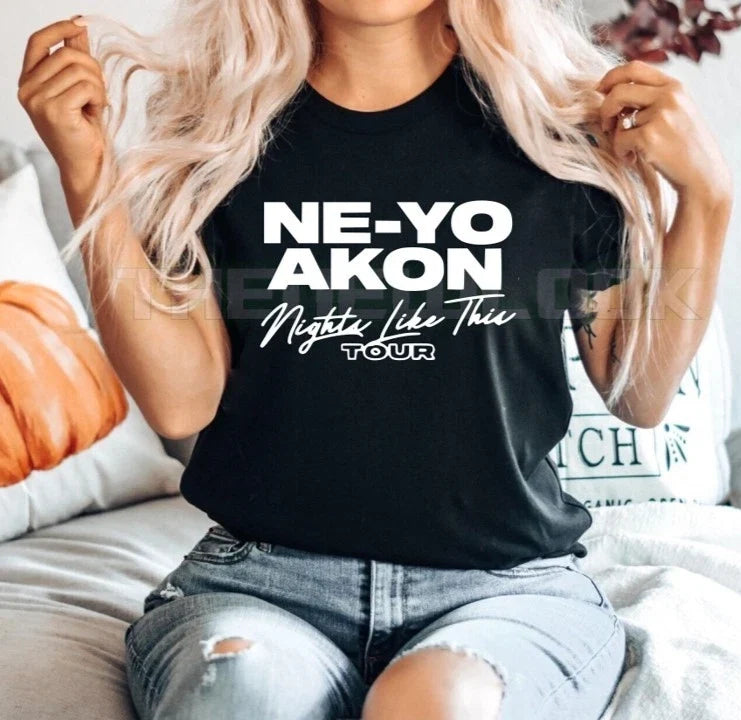 Akon Neyo Nights Like This T shirt Tour 2026 Concert Music fun Unisex Adult Tee Unisex