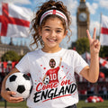 Personalised Come On England Football Supporter T Shirt, Custom Name Gift Unisex