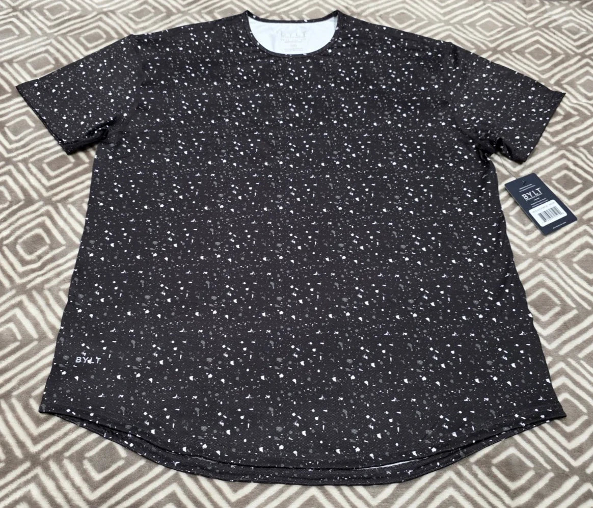 NWT BYLT Premium Basics Mens Drop Cut S S Size XXL Performance+ Speckled Unisex