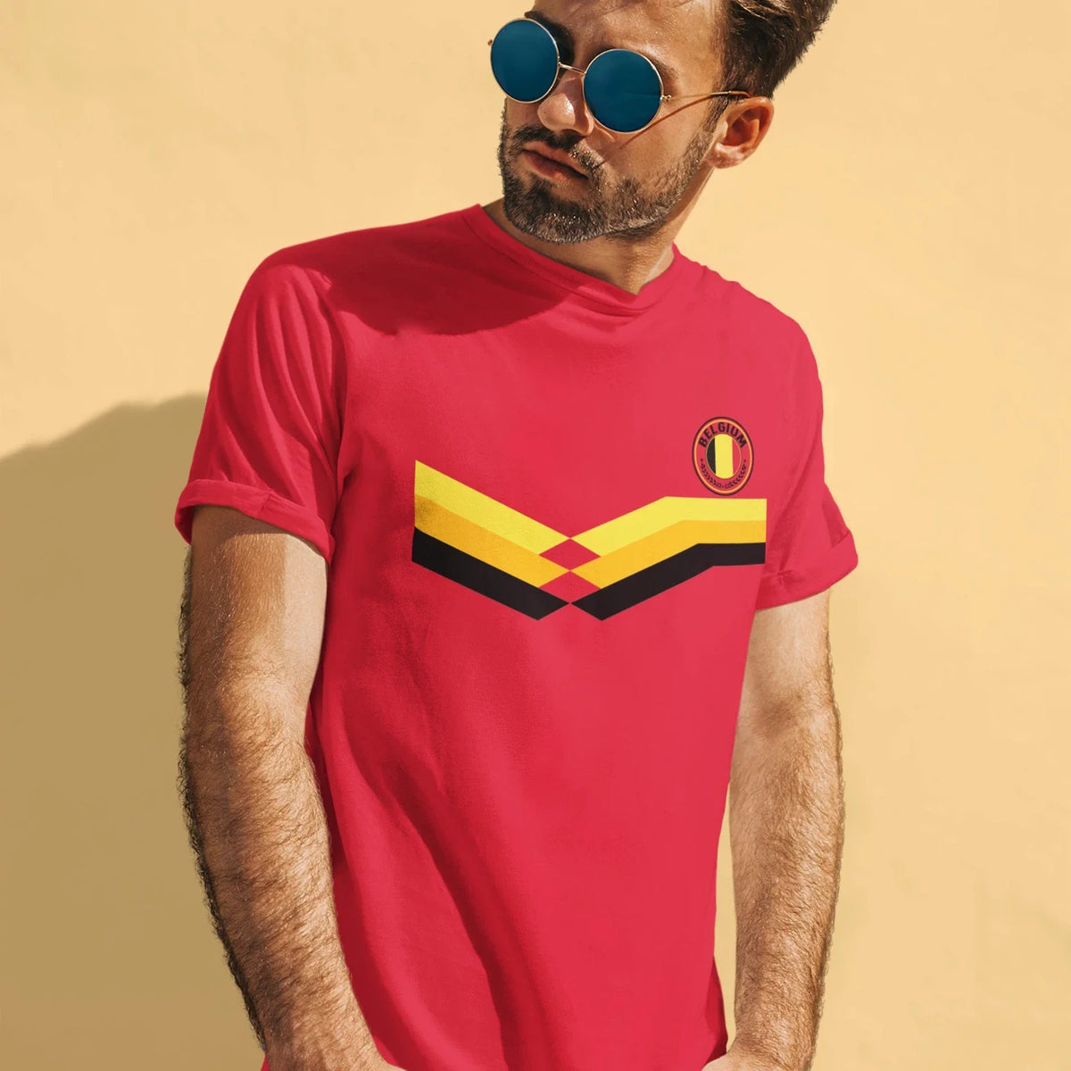 Mens BELGIUM Retro Strip Style Football TShirt Belgian World Cup 2026 Kit Unisex