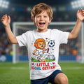 Kids Soccer Shirt Little Goal Getter Cartoon Lion Tee | Youth Football Unisex