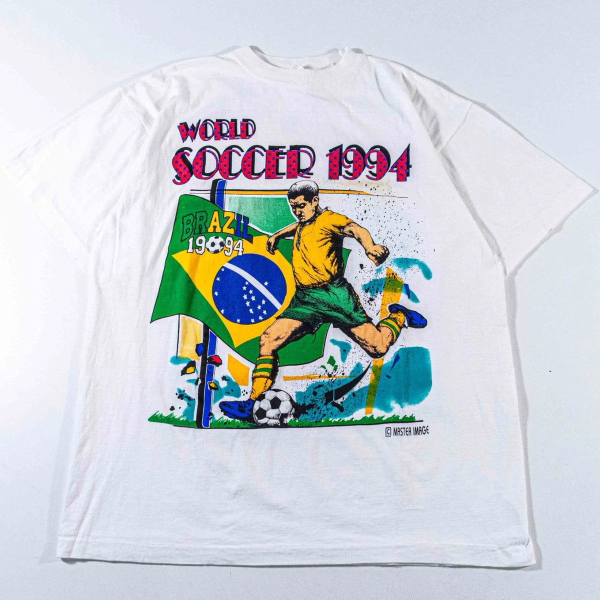 Vintage 1994 World Cup Brazil Shirt XL Big Print Soccer Graphic Tee 90s VTG Unisex