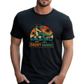 Mens Daddy Saurus Cotton Funny Dinosaur Dad Tee XS-5XL Retro Black Unisex