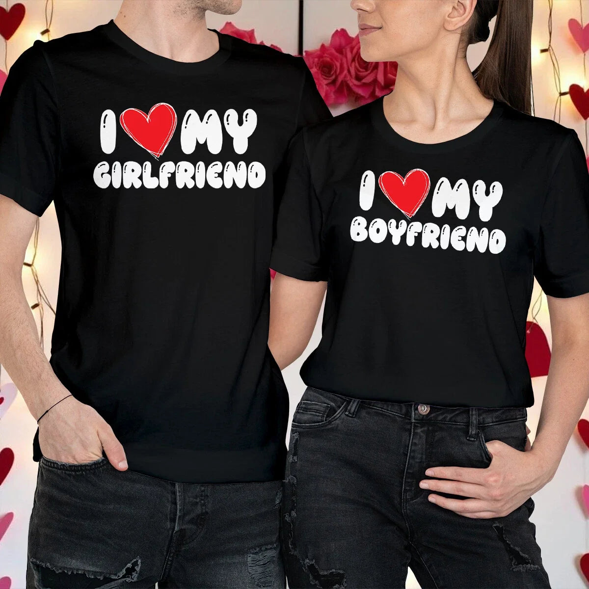 Couples Valentine Day Outfit Ideas Matching I Love My GF/BF s Tee #VD Unisex