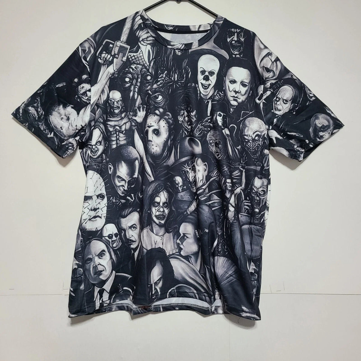 Horror Characters Casual Street Style Stretch Round Neck Size XXL. Unisex