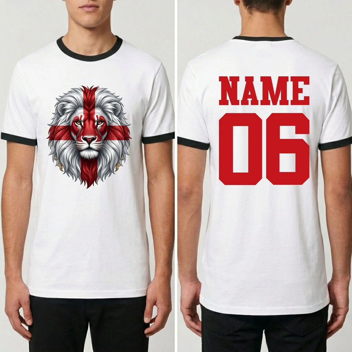 Personalised England 2026 Lion Ringer St George Football Tournament Top Unisex