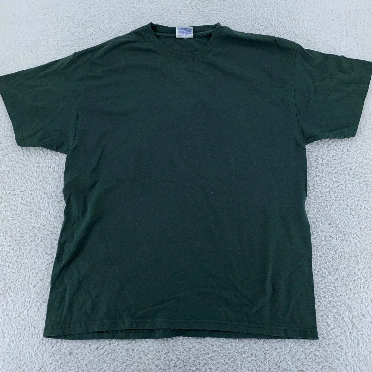 Vintage Blank Dark Green Hanes Heavyweight Shirt Mens Large Cotton Polyester Tee Unisex