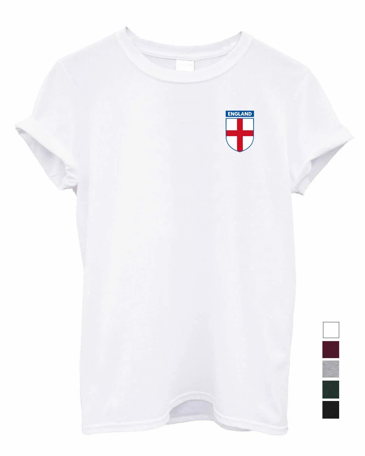 ENGLAND Team Crest Crew neck Tshirt Support your Country football rugby cricket Unisex