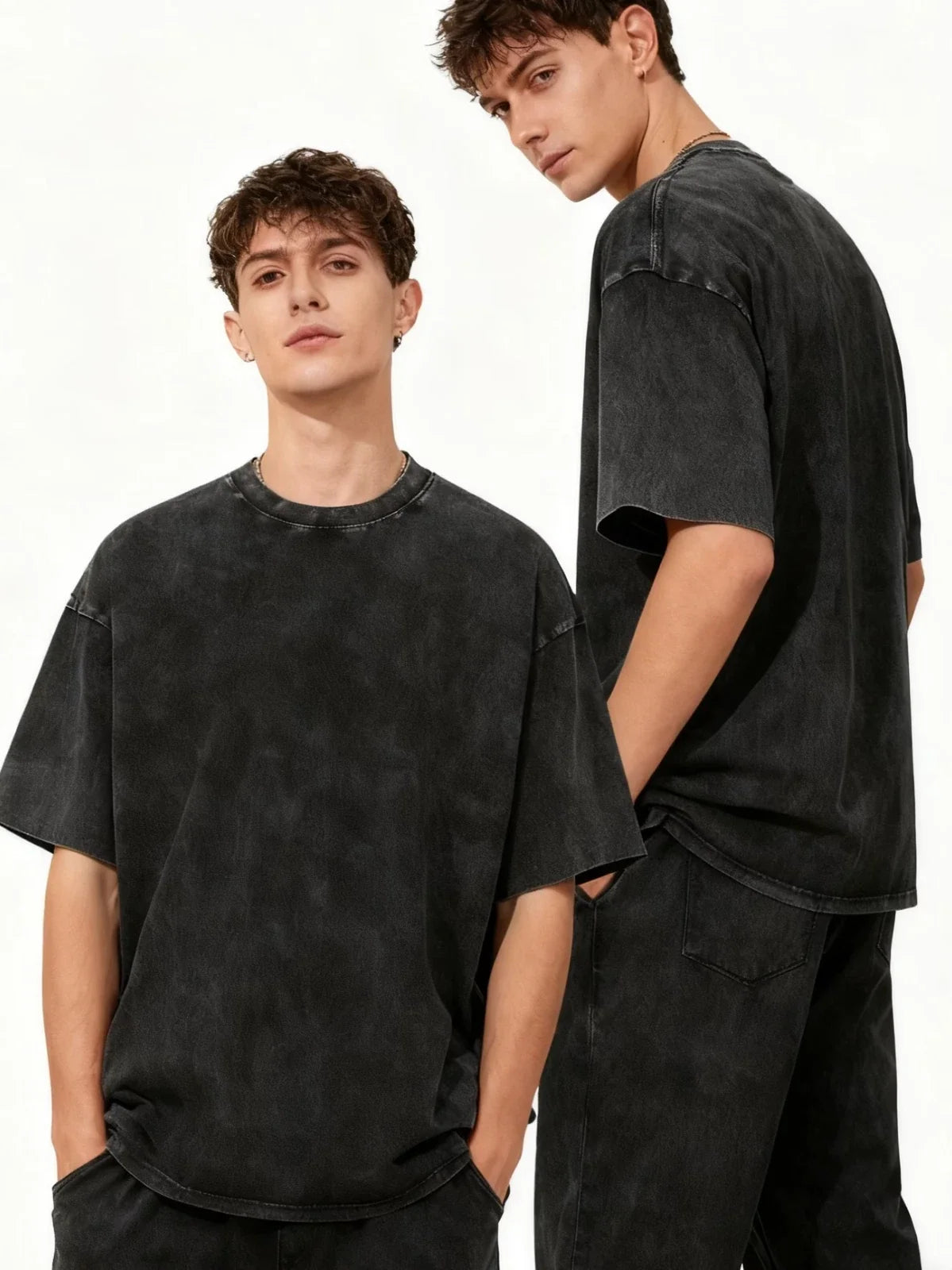 100% Cotton Mens Oversized Tshirt heavyweight Stone Acid Washed Vintage Custom T Unisex