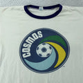 Vintage New York Cosmos Chamopion Blue Bar Ringer XS/S NASL Soccer 70s Unisex