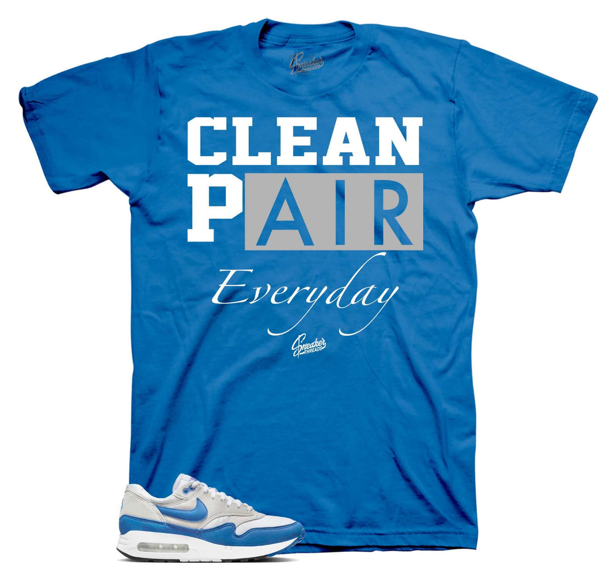 Shirts To Match Air Max Royal Blue 1 90 Sneakers - Clean Pair Sneaker Tees Unisex