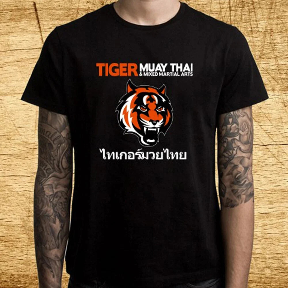 Tiger Muay Thai Sports Martial Arts Men's Black Size S-5XL Unisex