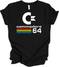 Commodore 64 Retro 80s Gaming C64 Computer Rainbow Stripe Vintage Tee Unisex