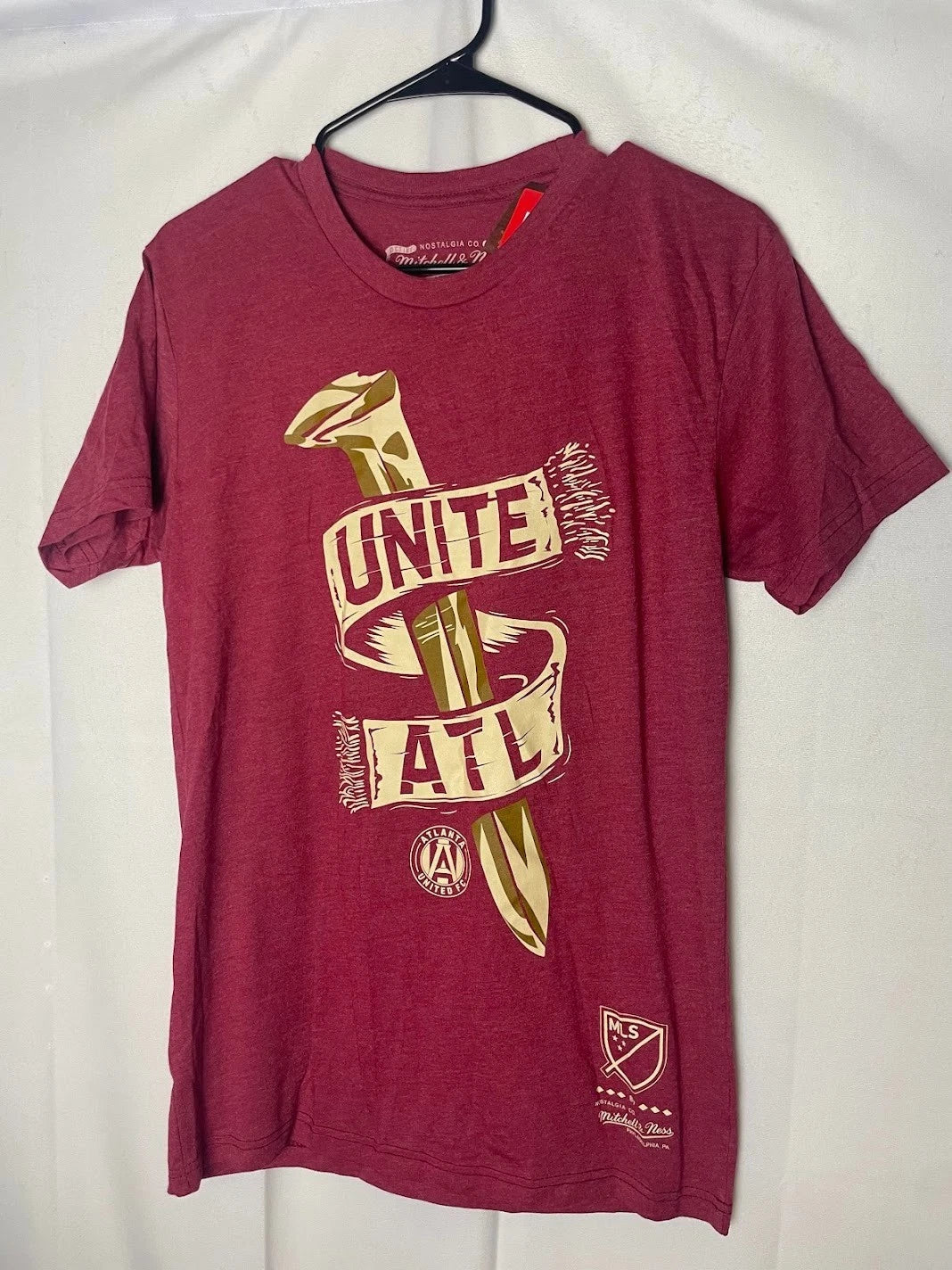 Mitchell & Ness Atlanta United MLS Soccer Men's T Shirt Red Size Small NWT Unisex