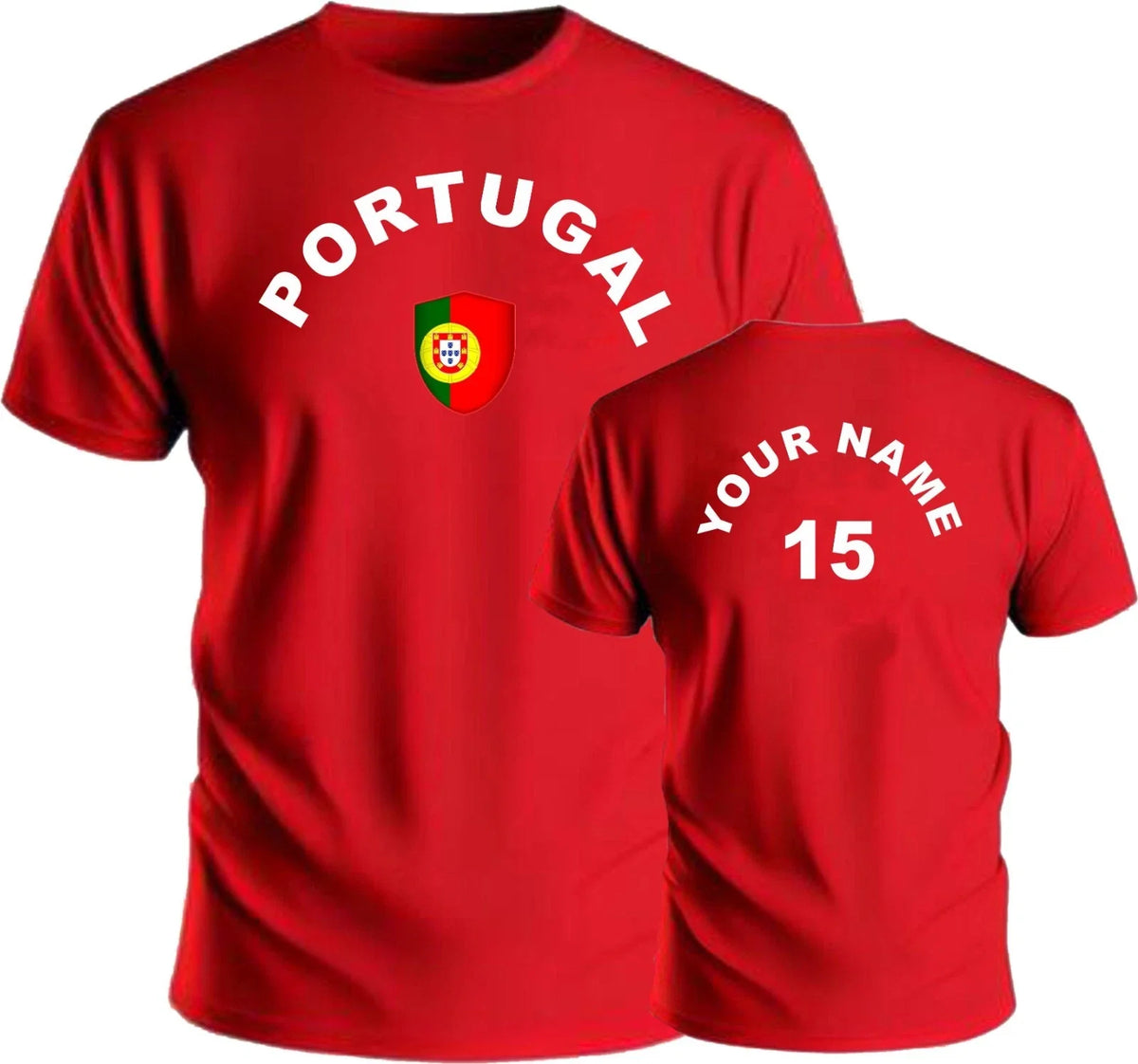 Personalise Portugal Football Soccer Fans Sports Costume Flag Badge Gift Unisex