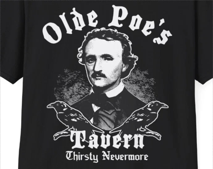 Olde Poe's Tavern Gothic Edgar Allan Poe Speakeasy Tee Unisex