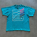 Vintage 90s Umbro Shirt Size XL Blue Spell Out Soccer Wrap Around Print USA Made Unisex