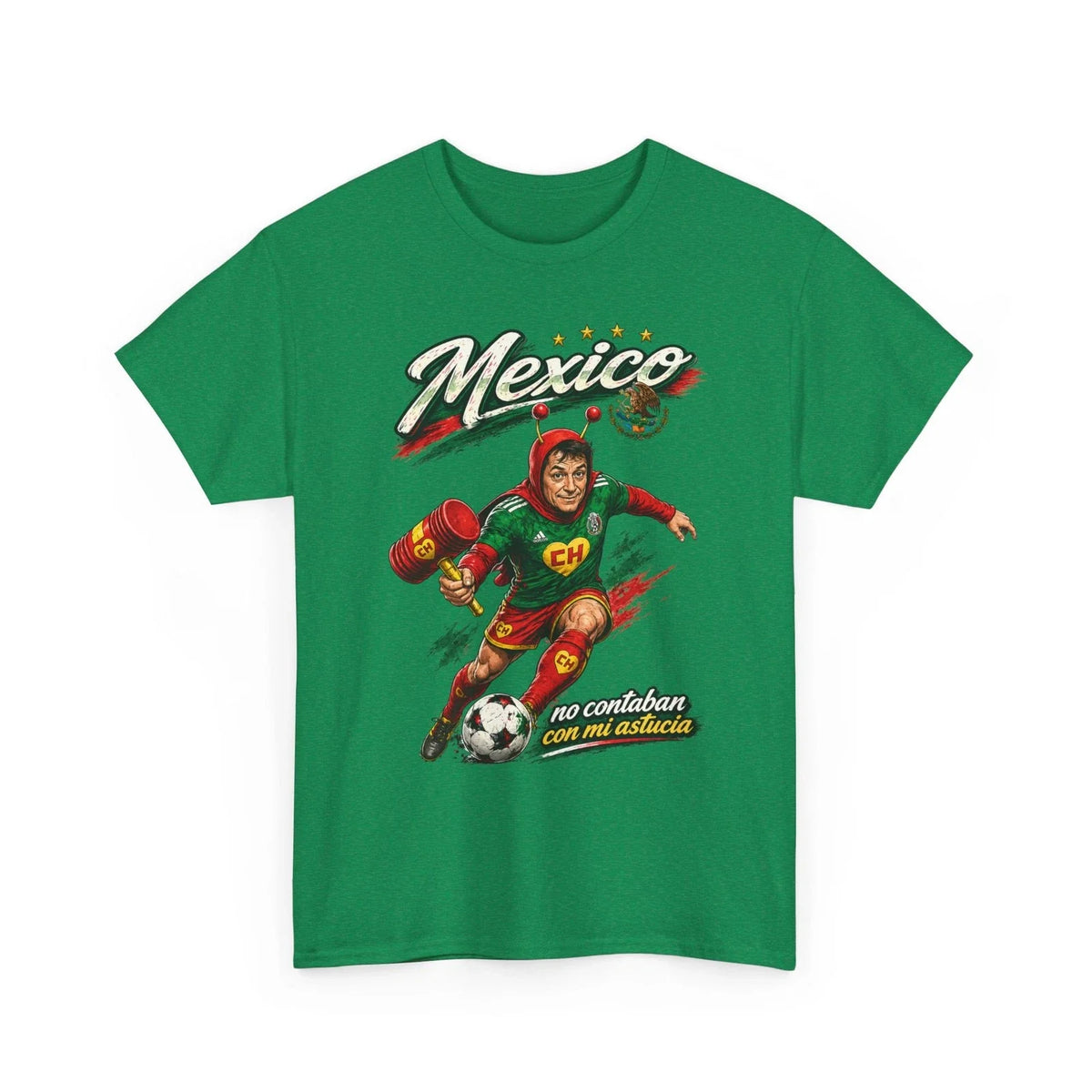 Mexico Soccer Chapulin Colorado Tee | Futbol Player Graphic Shirt Unisex