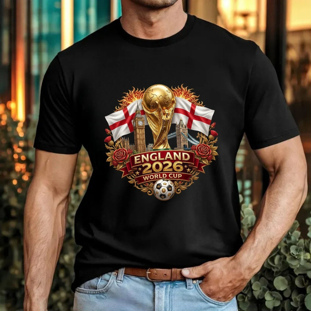 England 2026 World Cup Big Ben Trophy Football Fan Unisex Gift Tee Top Unisex