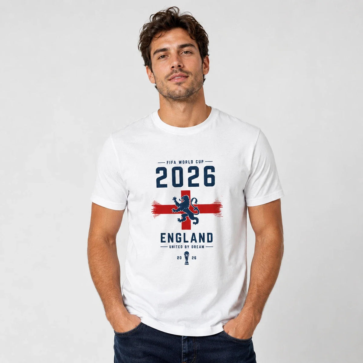 England Football World Cup 2026 Adult Men Soccer Graphic White Unisex