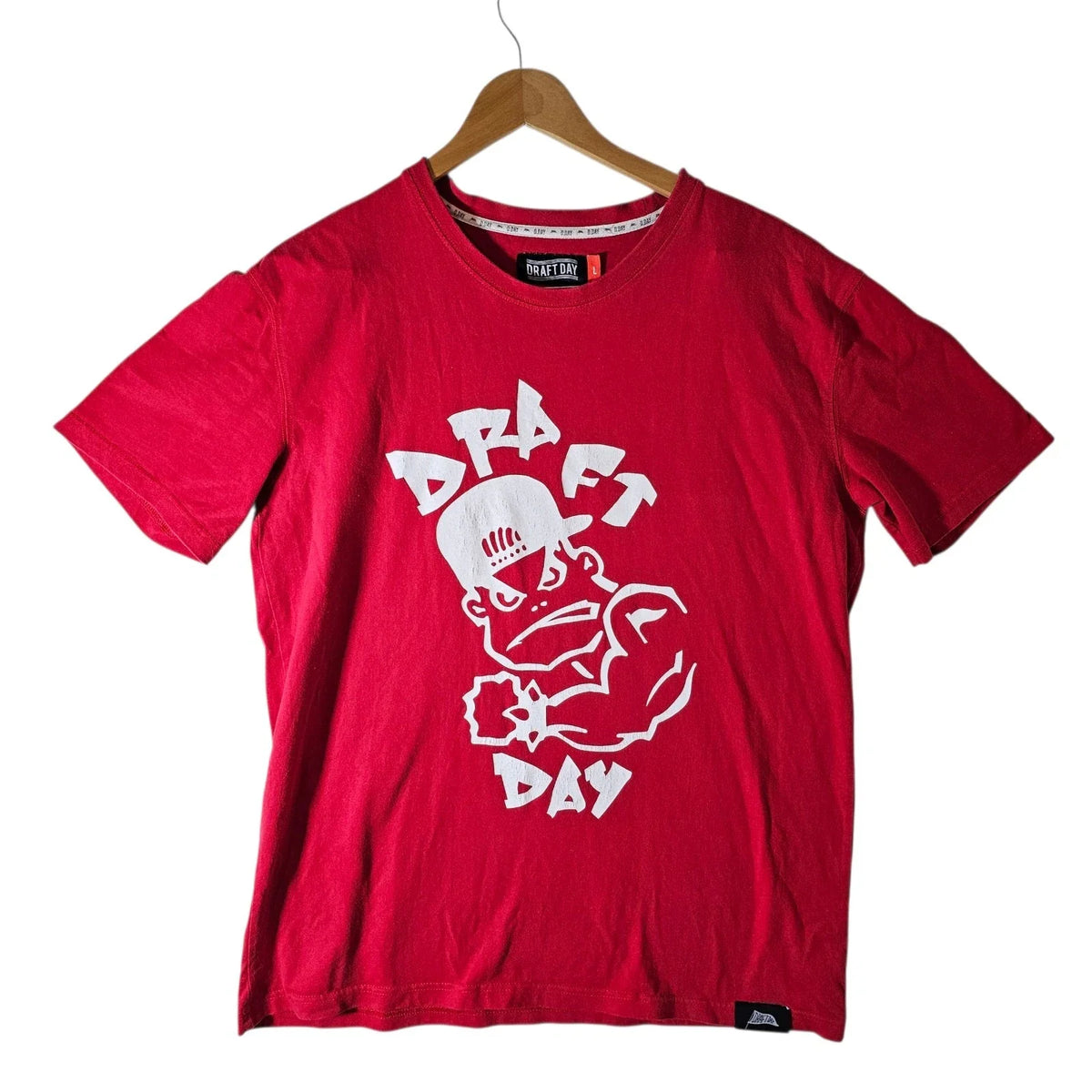 Vtg Draft Day x Bad Boy Club Tough Guy Red Shirt Size L 90s Y2k Muscle Tee Unisex