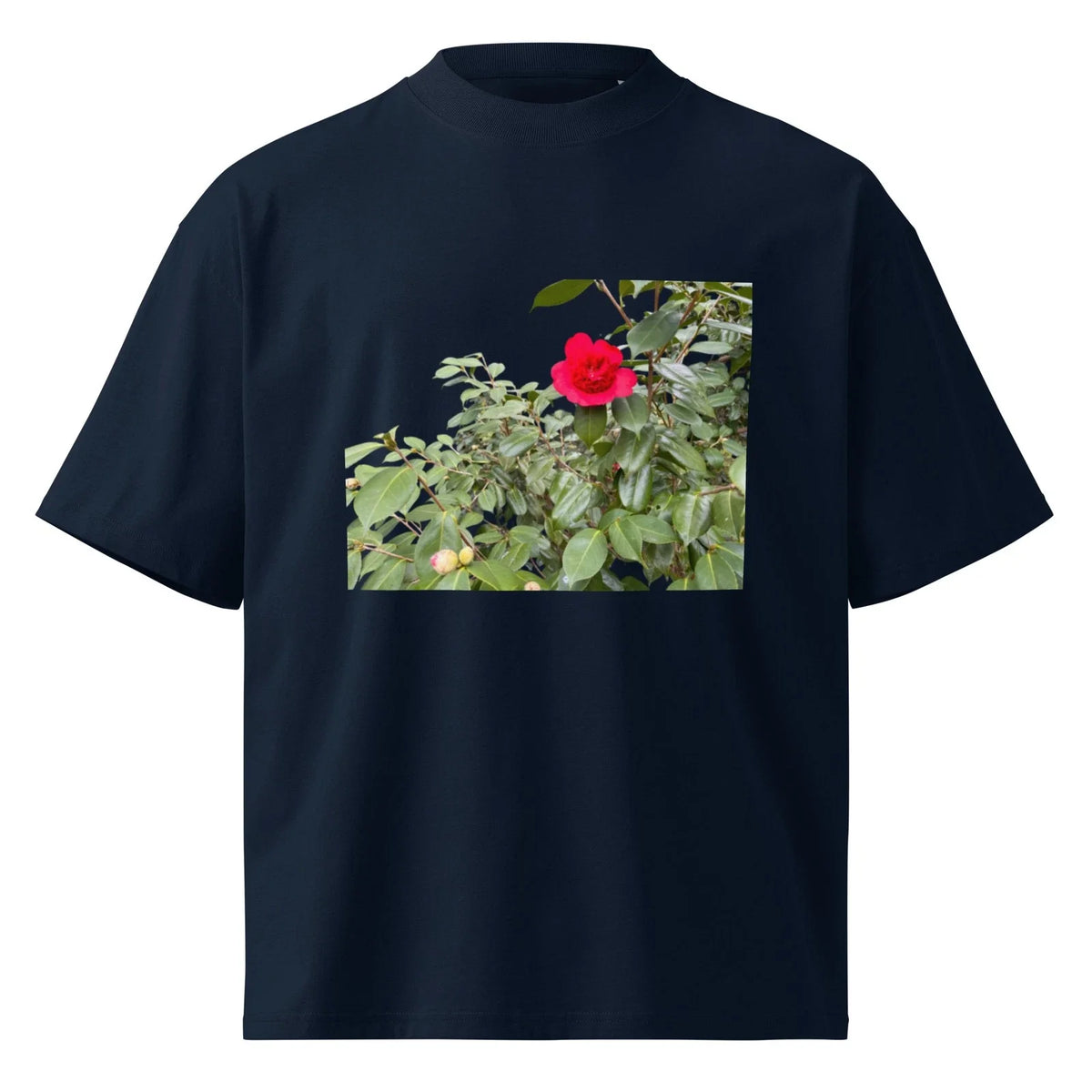 Red Rose, Unisex organic oversized high neck Unisex