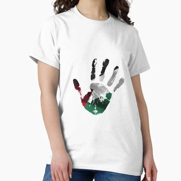 PALESTINE FLAG HANDPRINT STYLISH DESIGN Classic Made in USA/AUS S-2XL Unisex